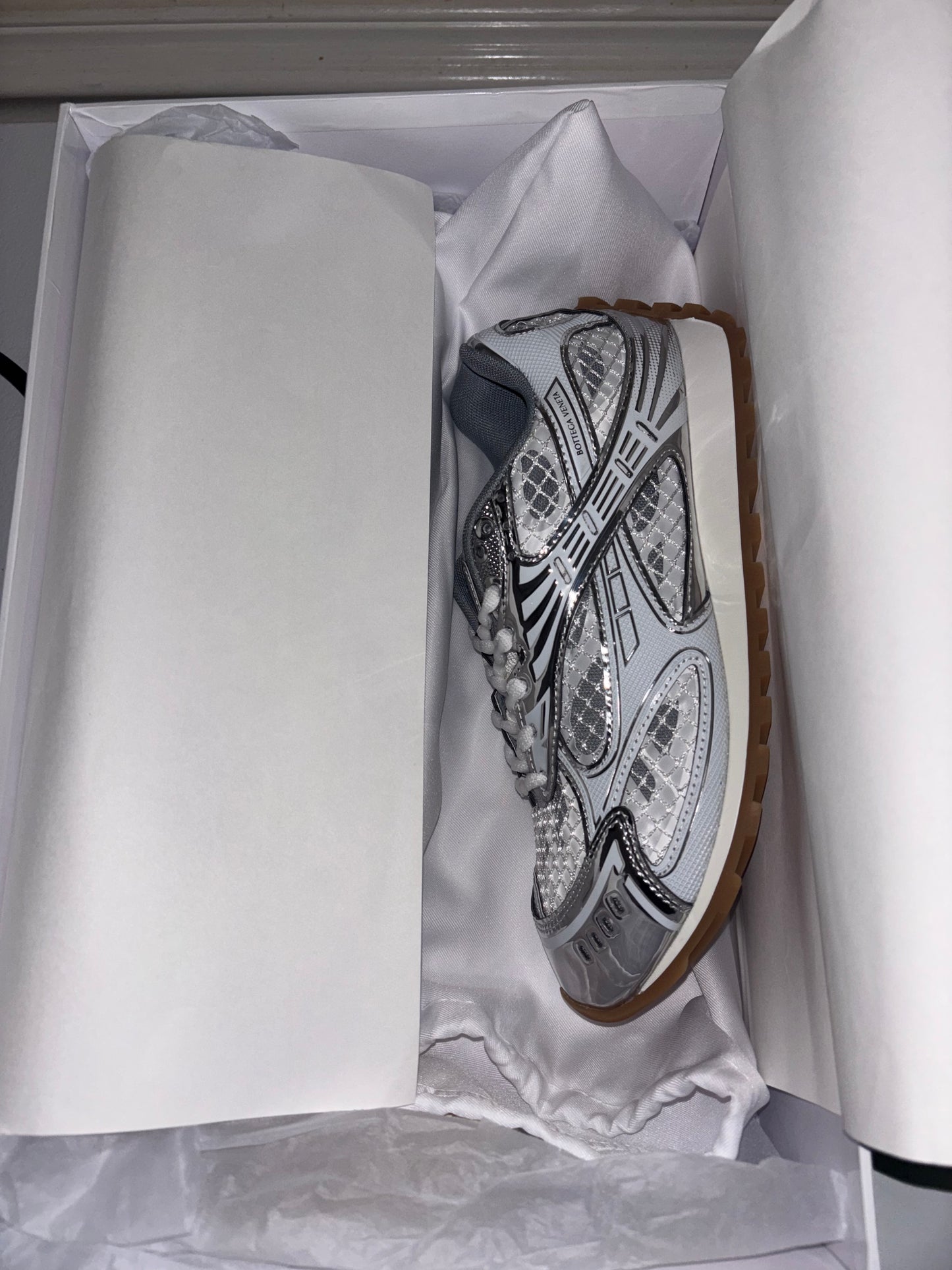 Silver and White Bottega